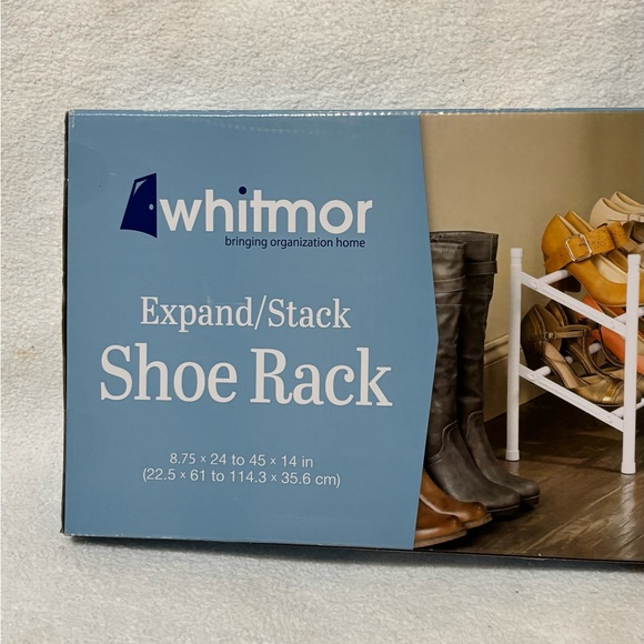 Whitmor Expand/Stack White Shoe Rack - Picture 3 of 6